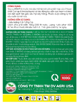 Thuốc trừ sâu NOSAU 85WP hiệu Sát Thủ Rầy Xanh Công ty Agri Usa