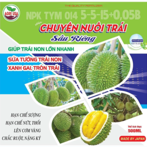 Phân bón NPK TYM 5-5-15+0.05B Chuyên nuôi trái sầu riêng