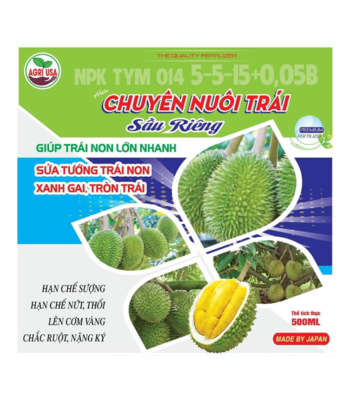 Phân bón NPK TYM 5-5-15+0.05B Chuyên nuôi trái sầu riêng Web